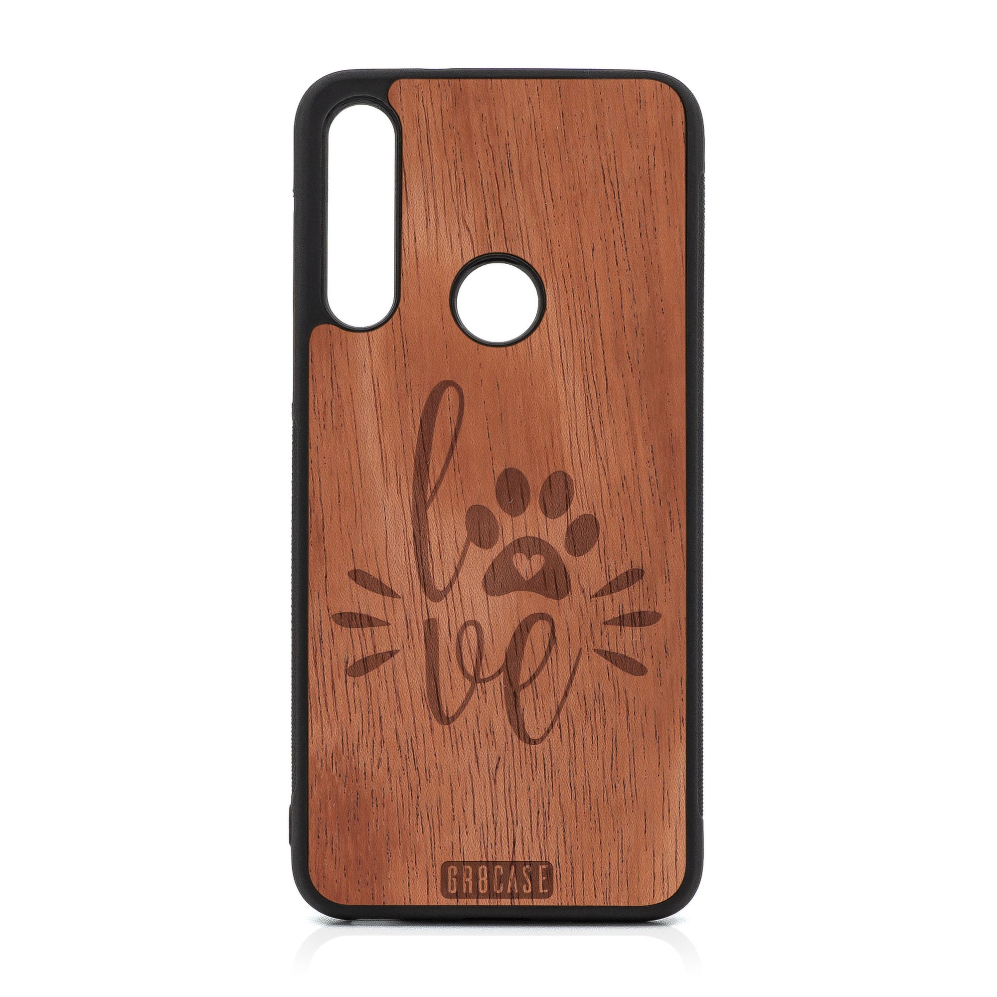 Paw Love Design Wood Case For Moto G Fast