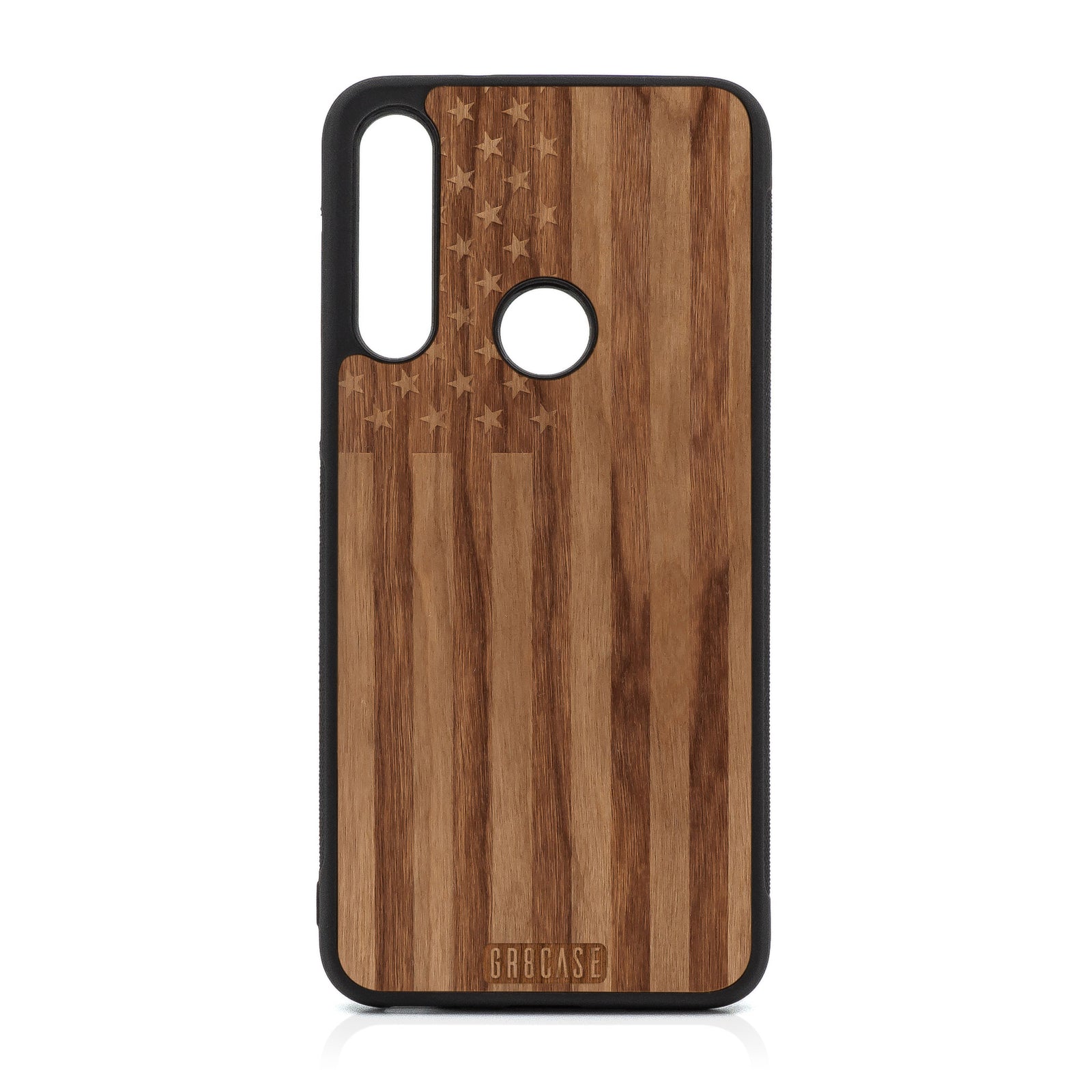 USA Flag Design Wood Case For Moto G Fast