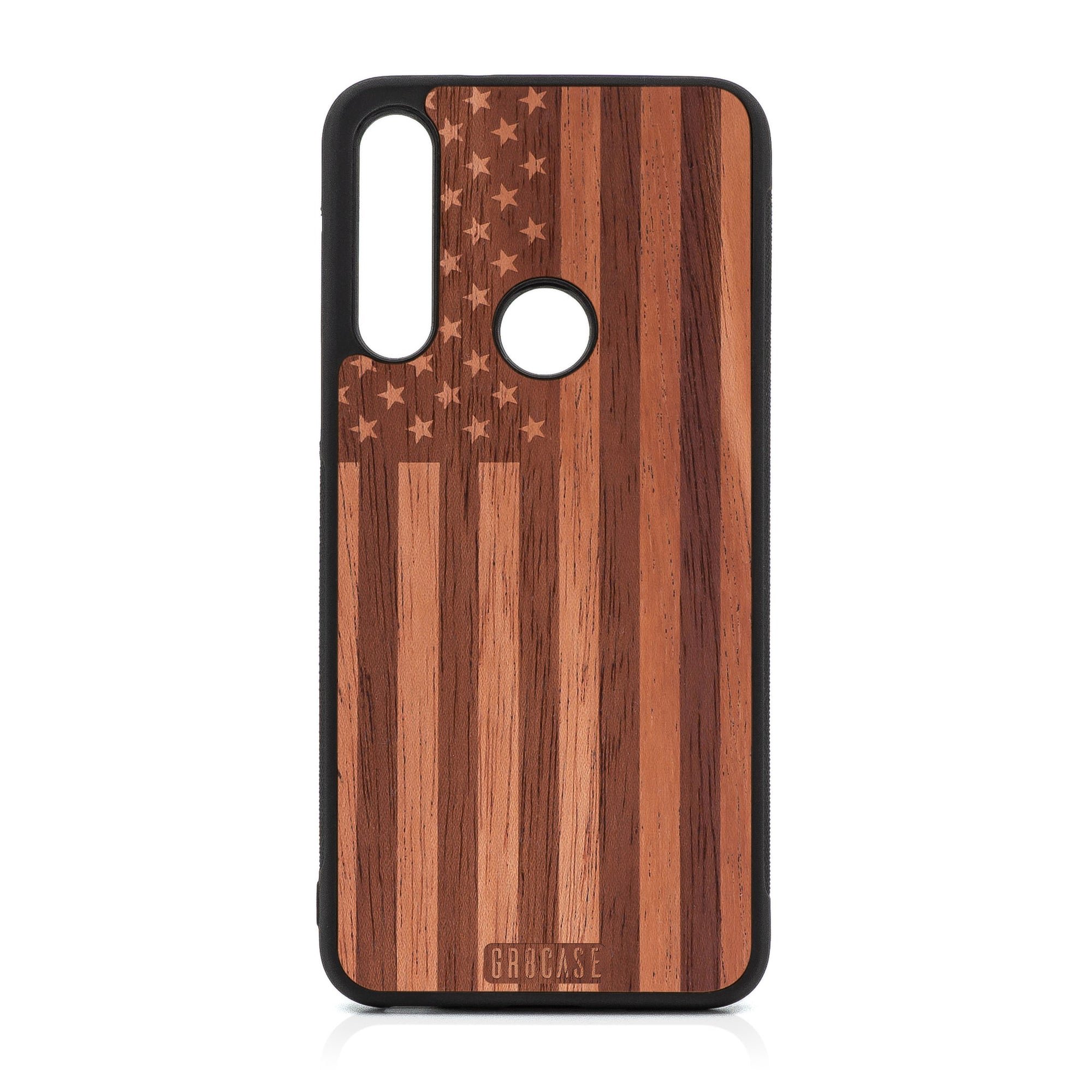 USA Flag Design Wood Case For Moto G Fast
