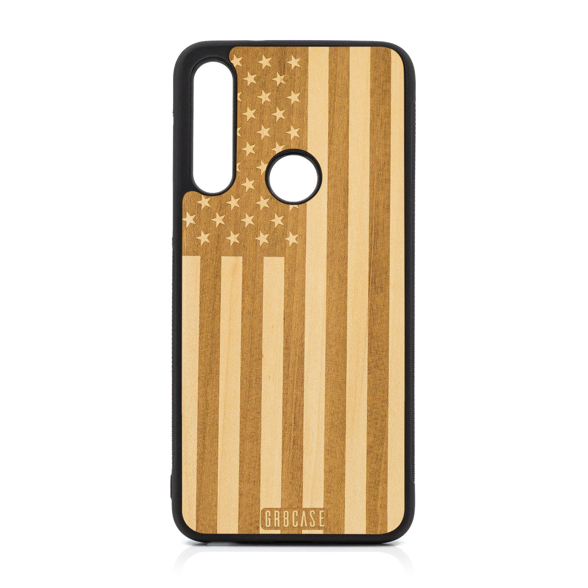 USA Flag Design Wood Case For Moto G Fast