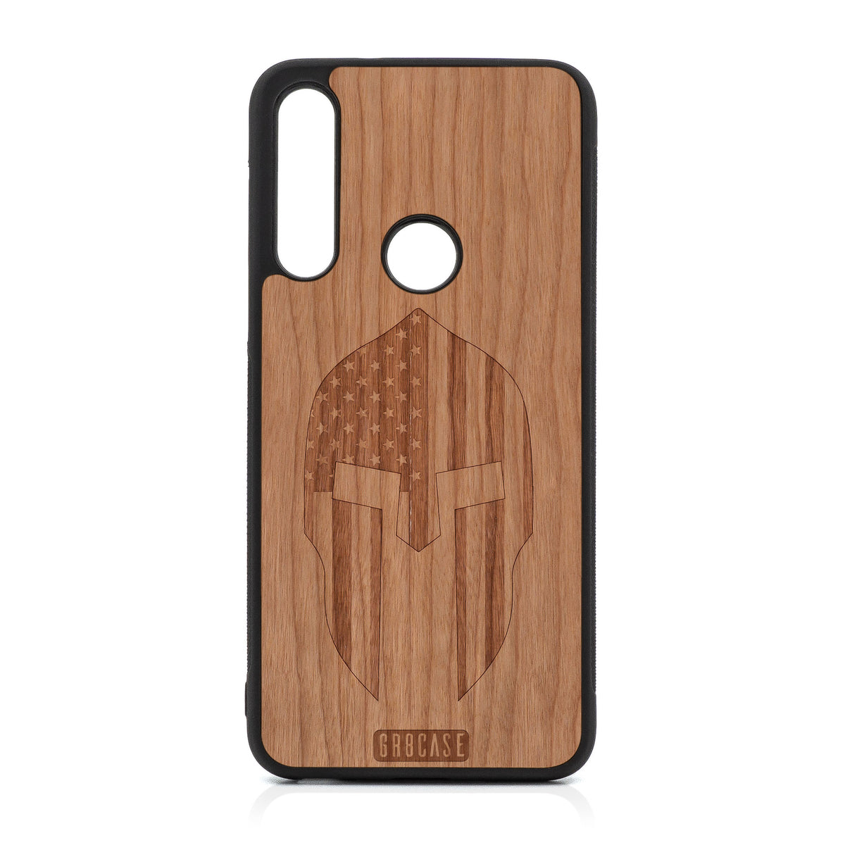 USA Spartan Helmet Design Wood Case For Moto G Fast