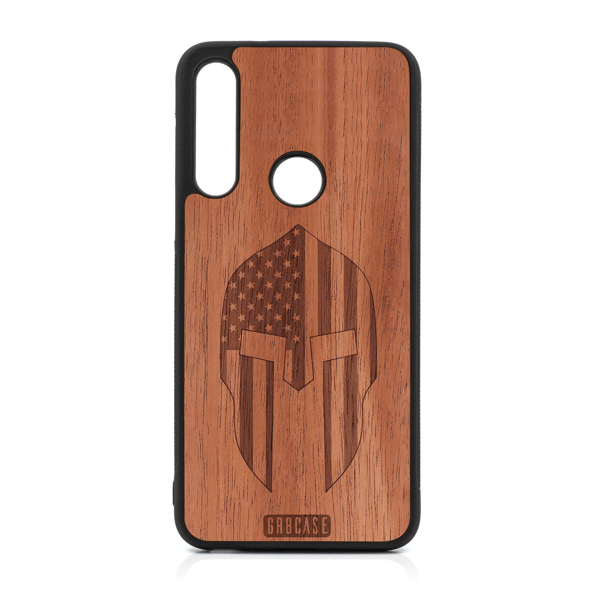 USA Spartan Helmet Design Wood Case For Moto G Fast