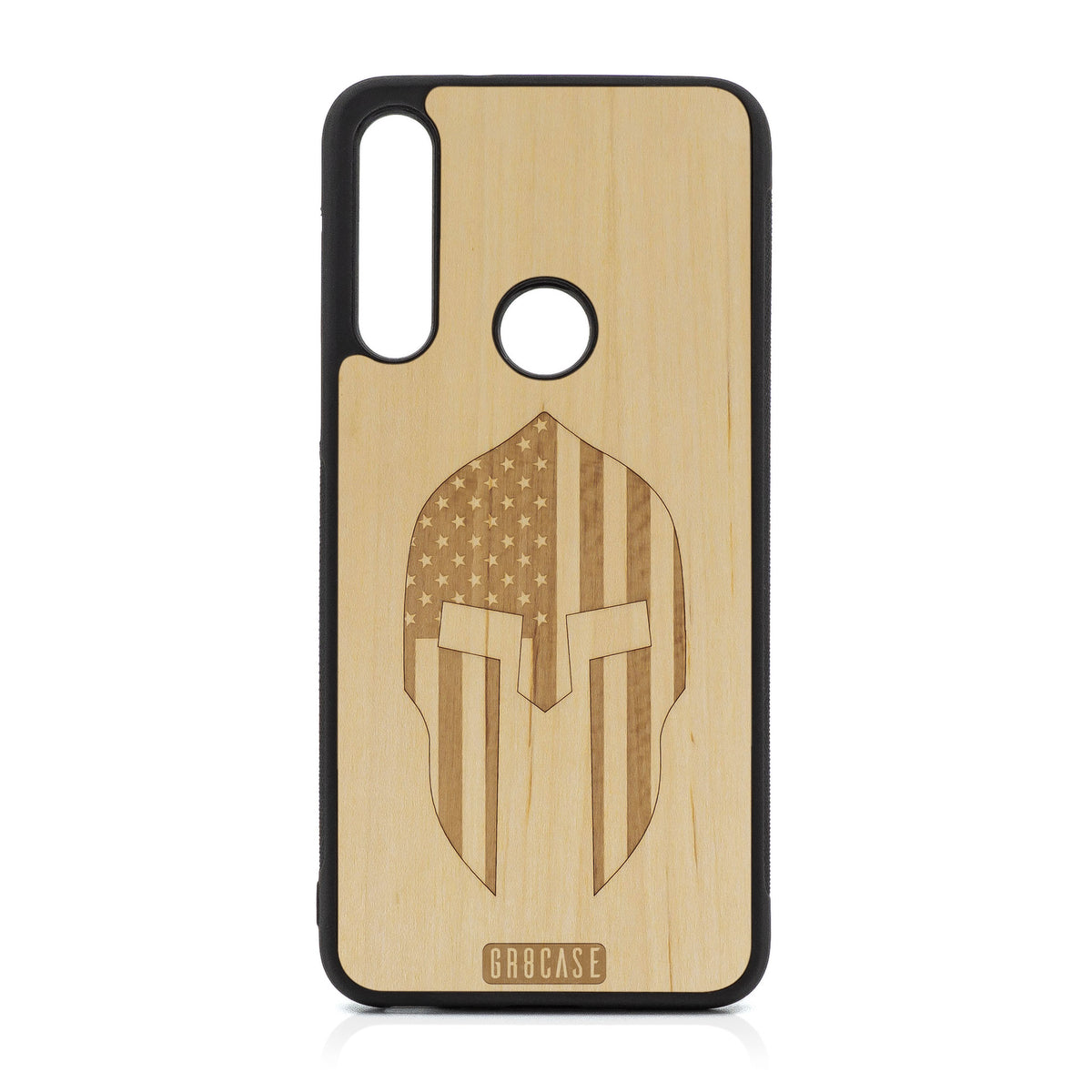 USA Spartan Helmet Design Wood Case For Moto G Fast