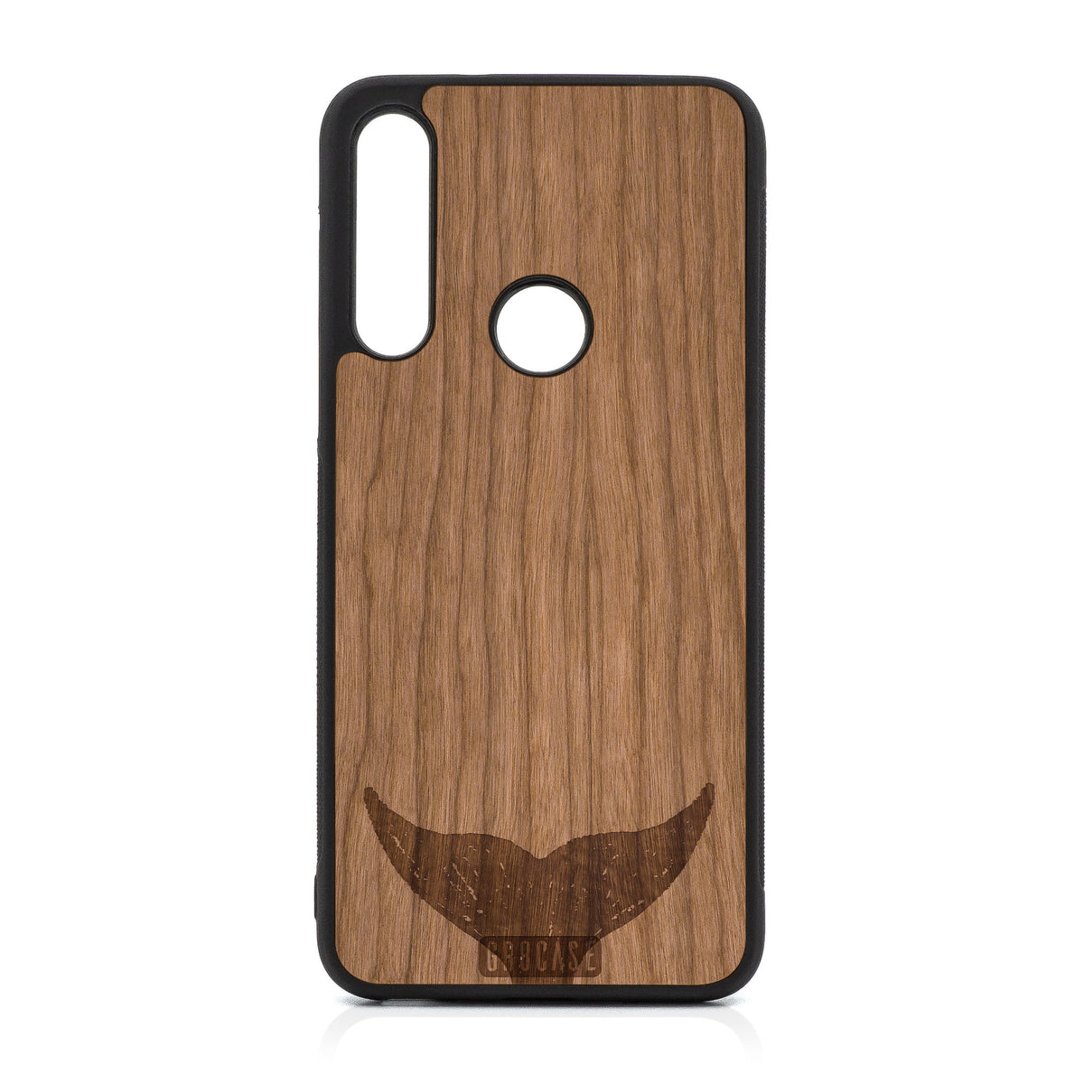 Whale Tail Design Wood Case For Moto G Fast
