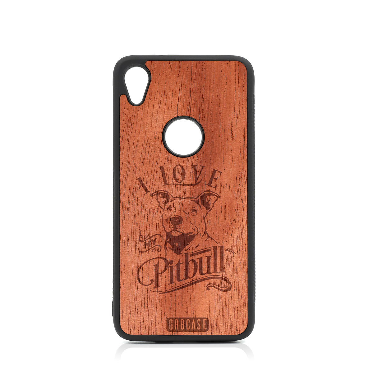 I Love My Pitbull Design Wood Case For Moto E6 by GR8CASE