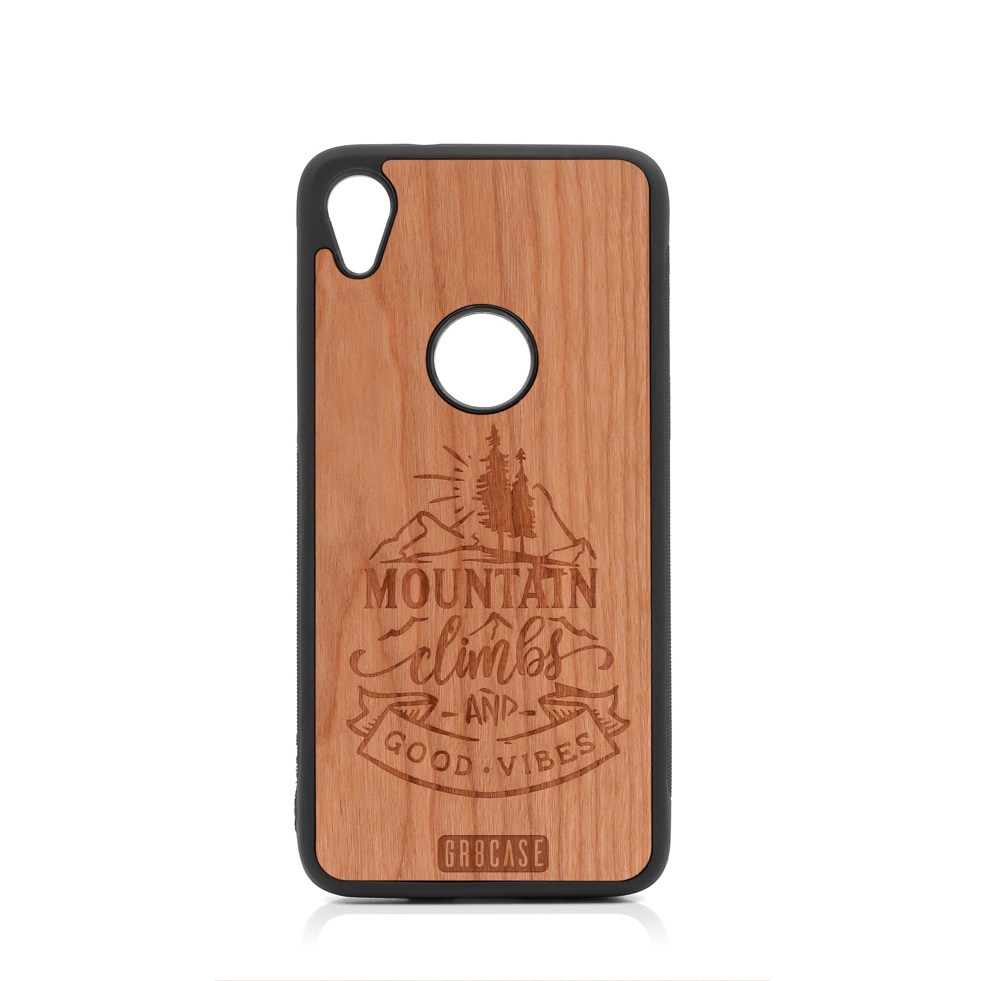 Mountain Climbs And Good Vibes Design Wood Case For Moto E6 by GR8CASE