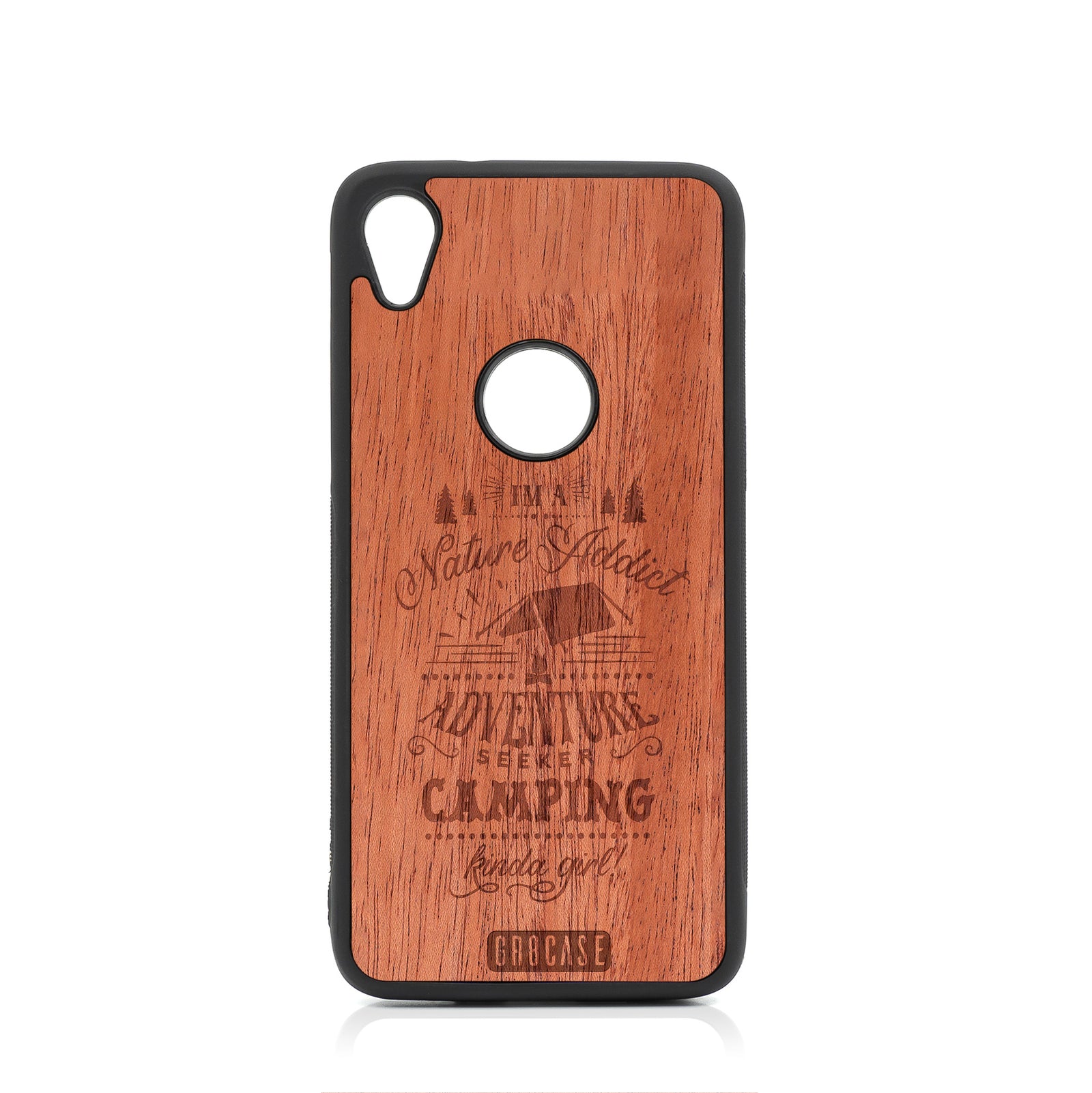 I'm A Nature Addict Adventure Seeker Camping Kinda Girl Design Wood Case For Moto E6 by GR8CASE