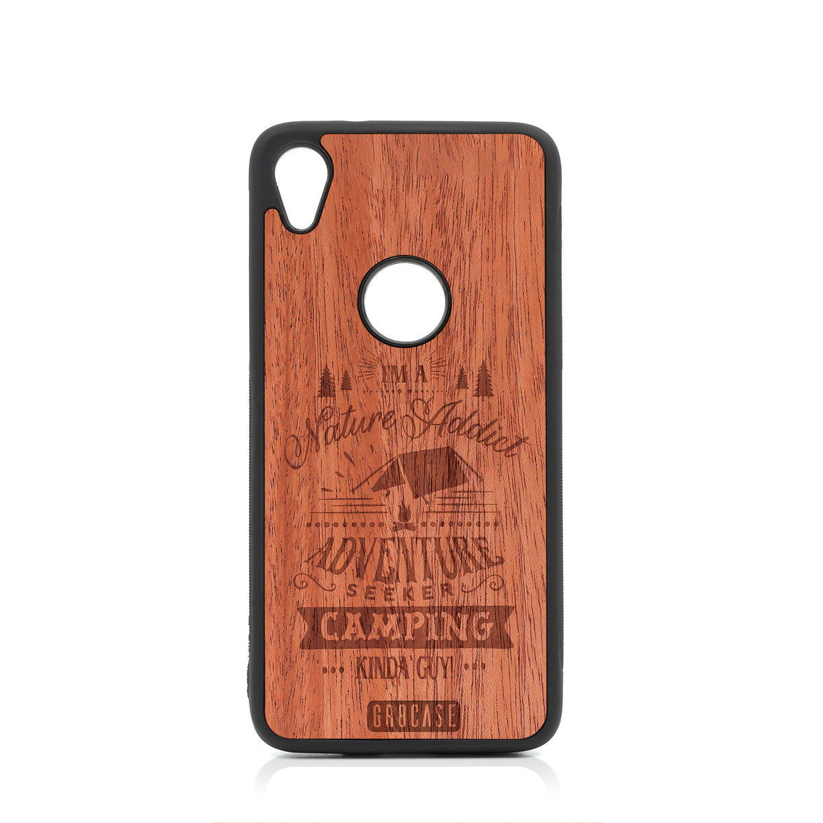 I&#39;m A Nature Addict Adventure Seeker Camping Kinda Guy Design Wood Case For Moto E6 by GR8CASE