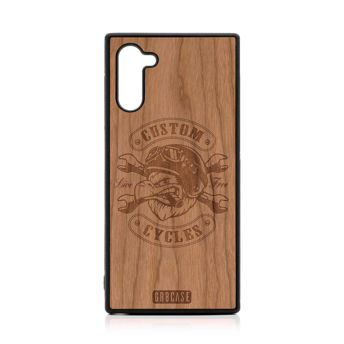 Custom Cycles Live Free (Biker Eagle) Design Wood Case For Samsung Galaxy Note 10 by GR8CASE