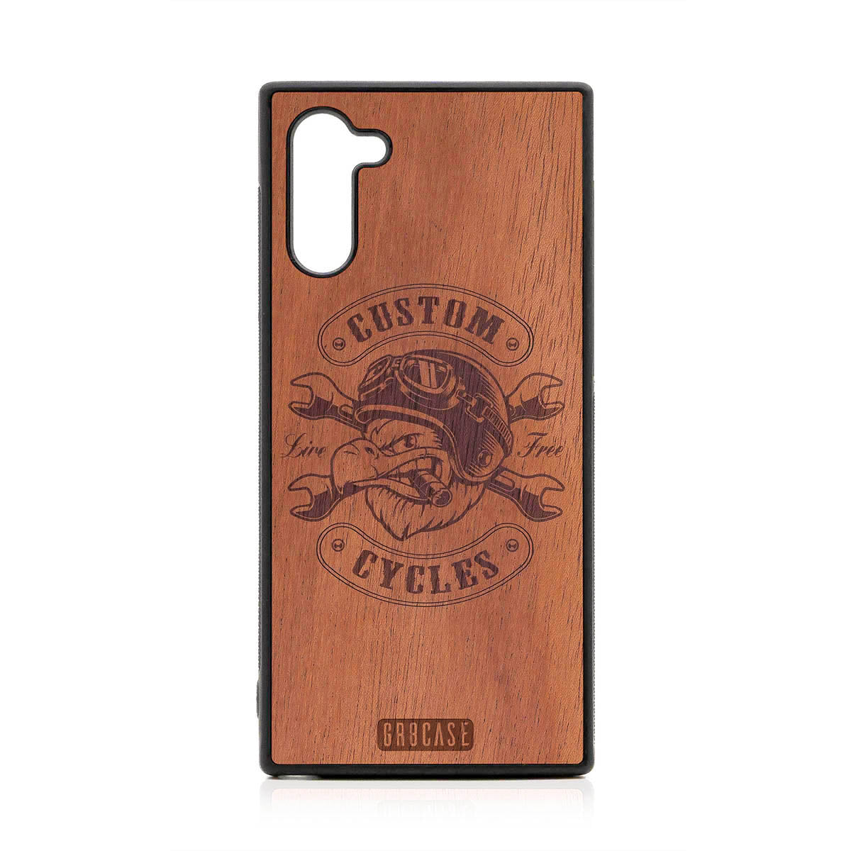 Custom Cycles Live Free (Biker Eagle) Design Wood Case For Samsung Galaxy Note 10 by GR8CASE
