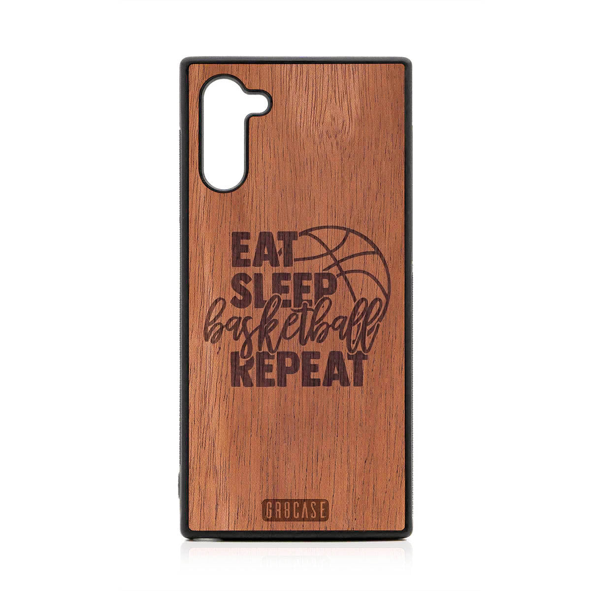 Eat Sleep Basketball Repeat Design Wood Case For Samsung Galaxy Note 10