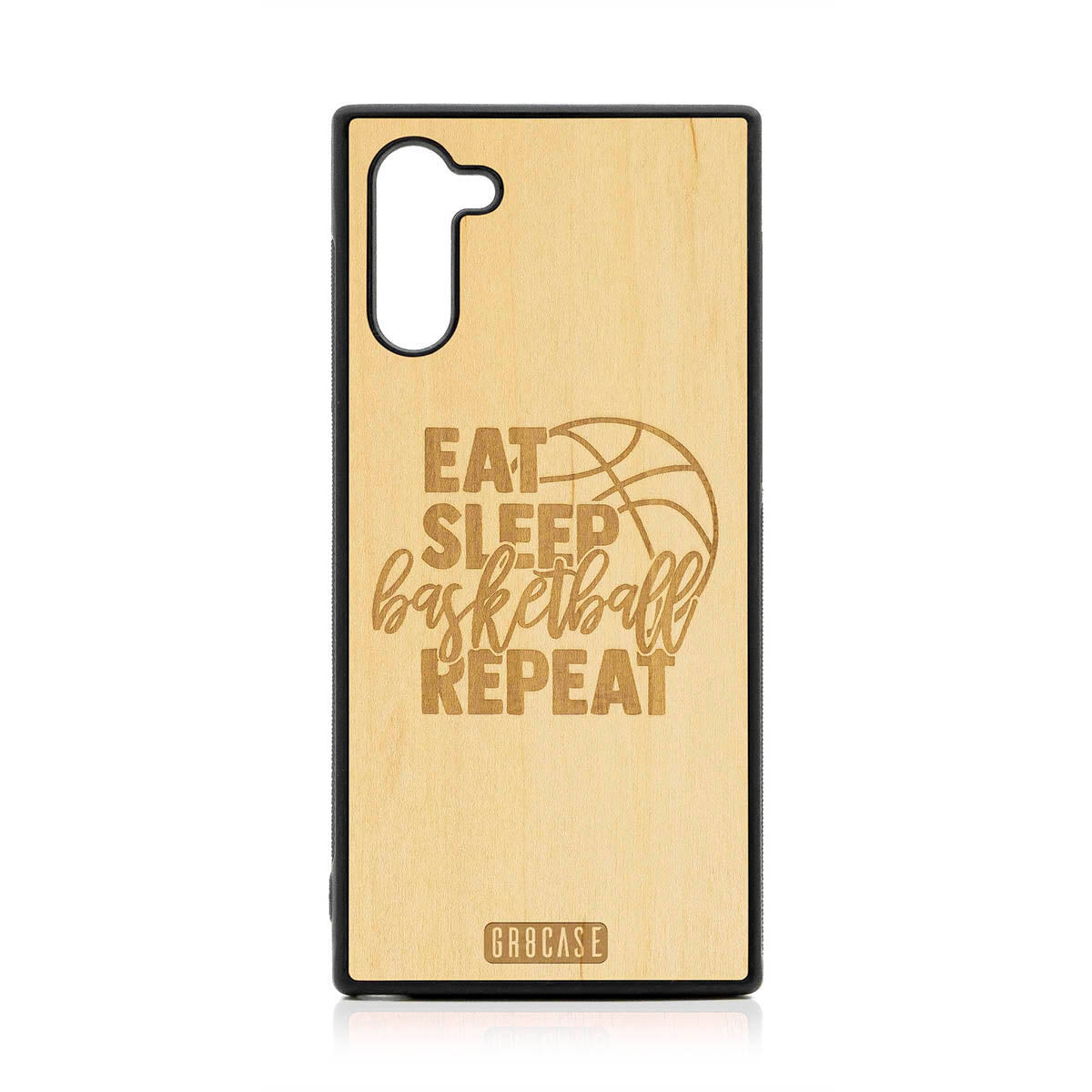 Eat Sleep Basketball Repeat Design Wood Case For Samsung Galaxy Note 10