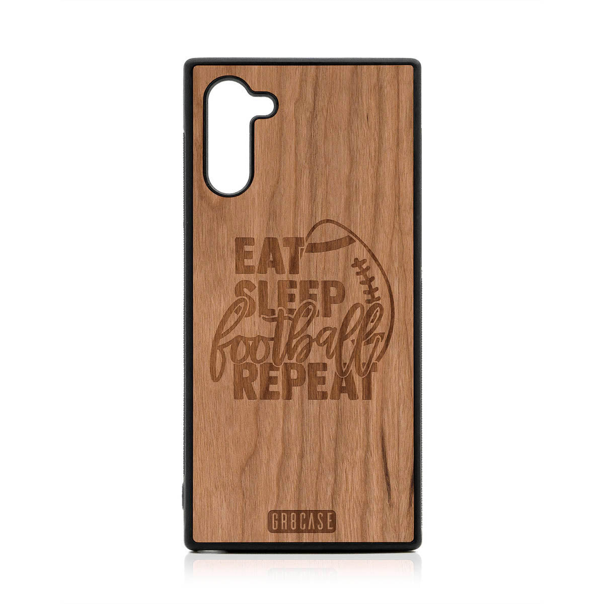 Eat Sleep Football Repeat Design Wood Case For Samsung Galaxy Note 10