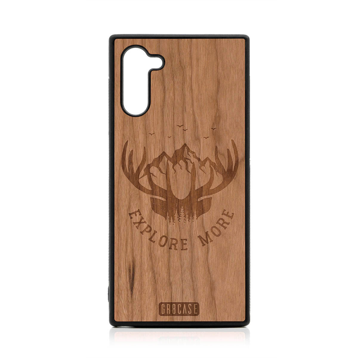 Explore More (Forest, Mountains &amp; Antlers) Design Wood Case For Samsung Galaxy Note 10 by GR8CASE