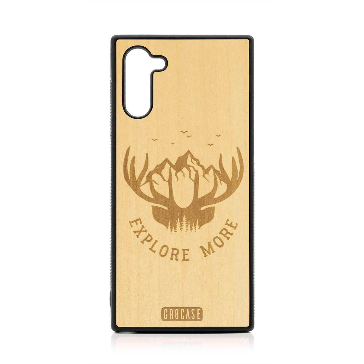 Explore More (Forest, Mountains &amp; Antlers) Design Wood Case For Samsung Galaxy Note 10 by GR8CASE