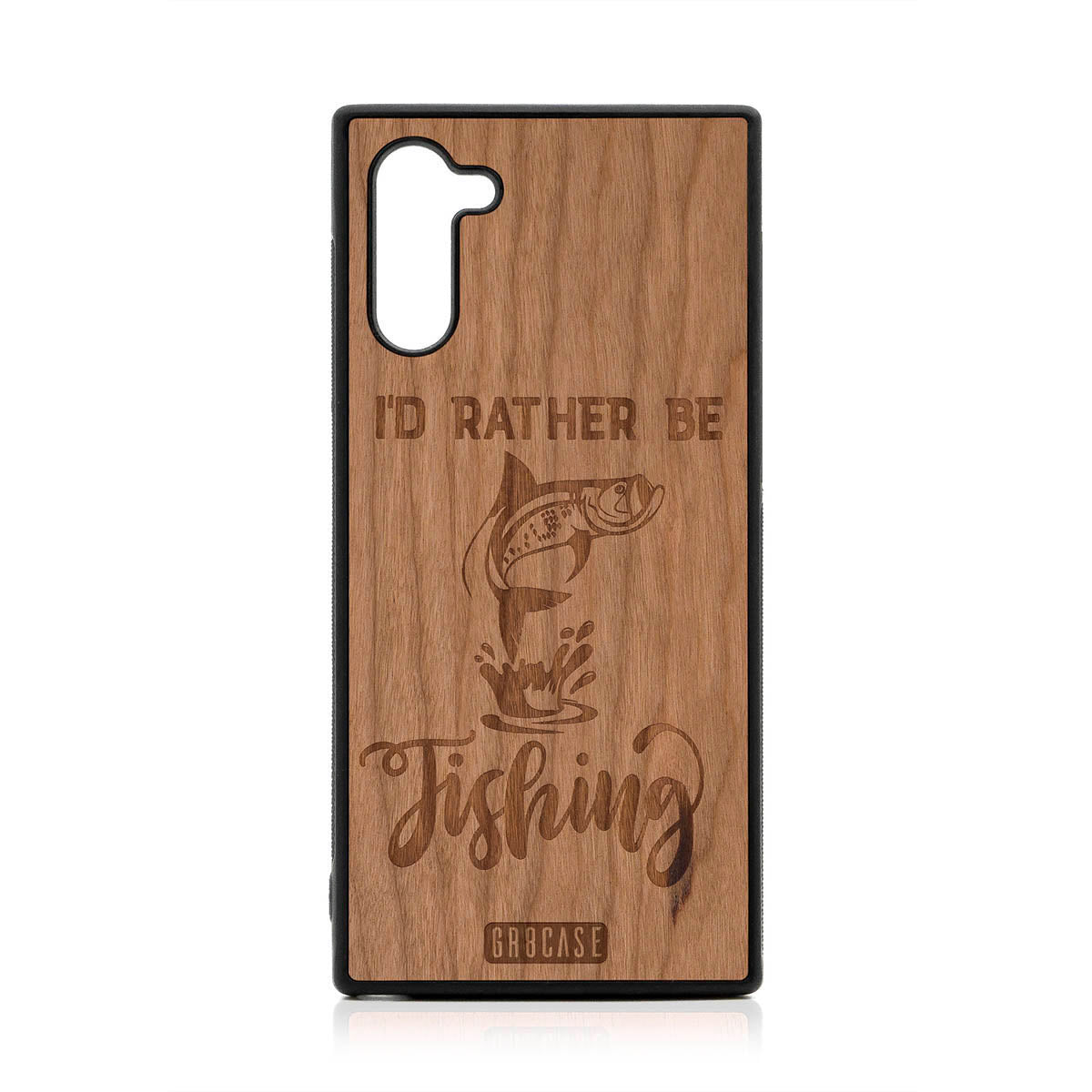 I'D Rather Be Fishing Design Wood Case For Samsung Galaxy Note 10