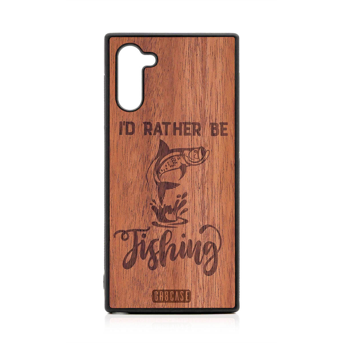 I&#39;D Rather Be Fishing Design Wood Case For Samsung Galaxy Note 10