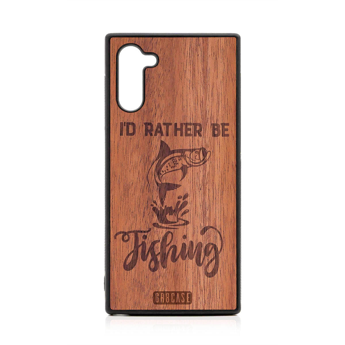 I'D Rather Be Fishing Design Wood Case For Samsung Galaxy Note 10
