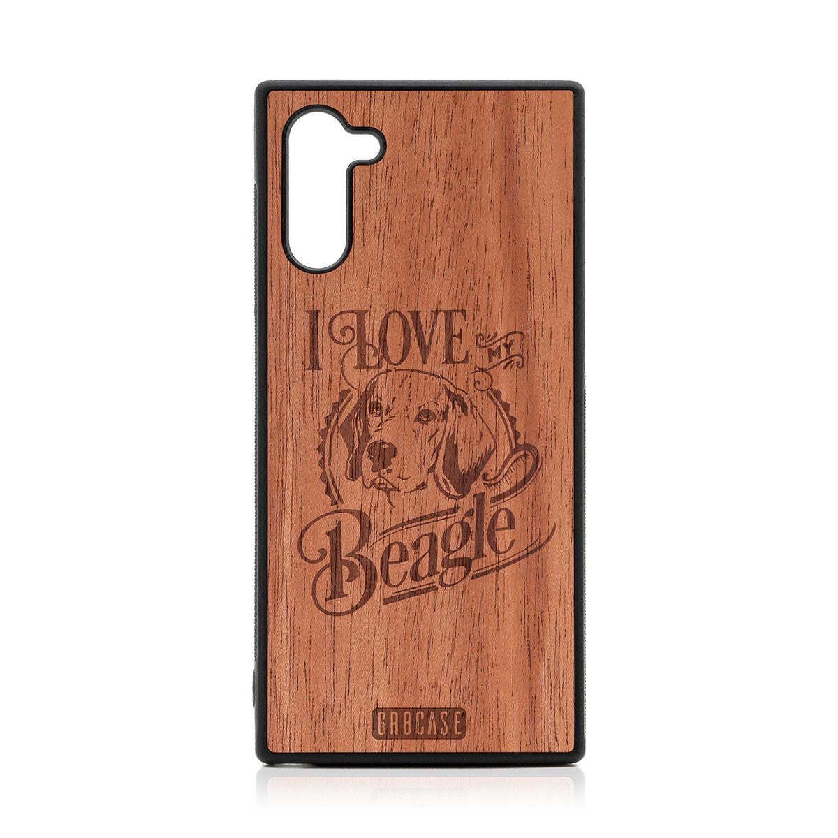 I Love My Beagle Design Wood Case Samsung Galaxy Note 10 by GR8CASE