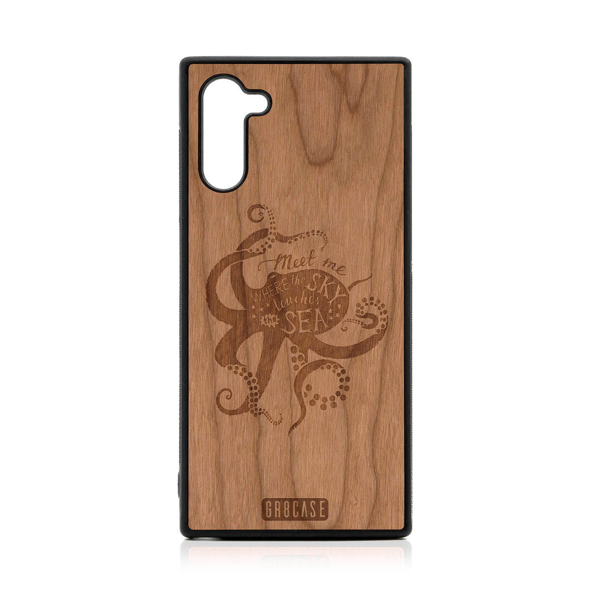 Meet Me Where The Sky Touches The Sea (Octopus) Design Wood Case For Samsung Galaxy Note 10