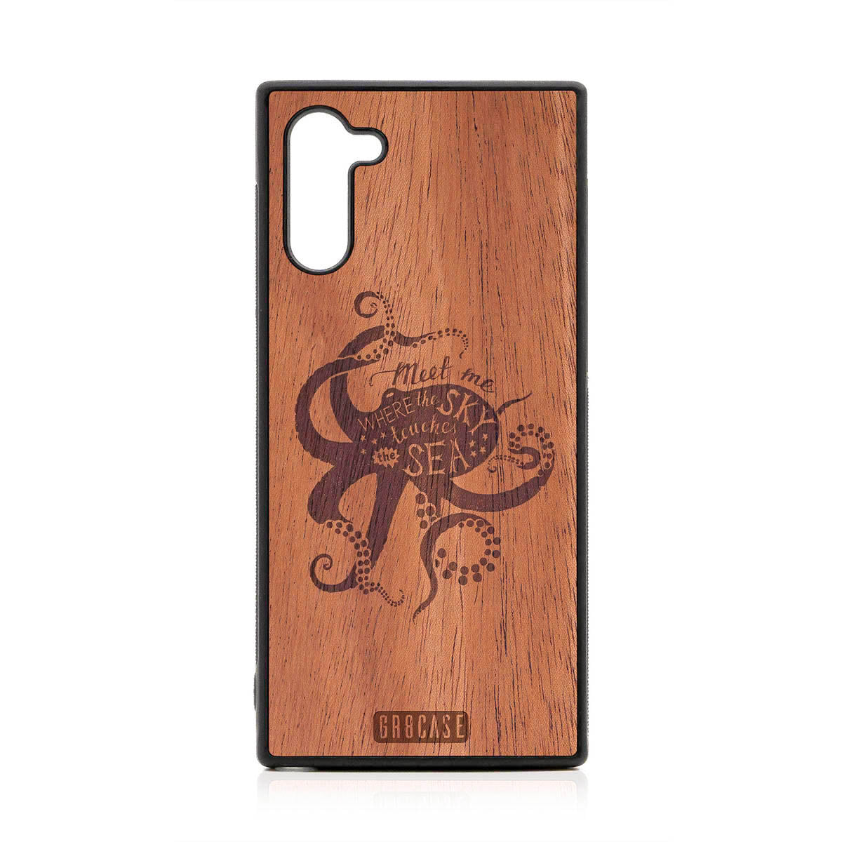 Meet Me Where The Sky Touches The Sea (Octopus) Design Wood Case For Samsung Galaxy Note 10