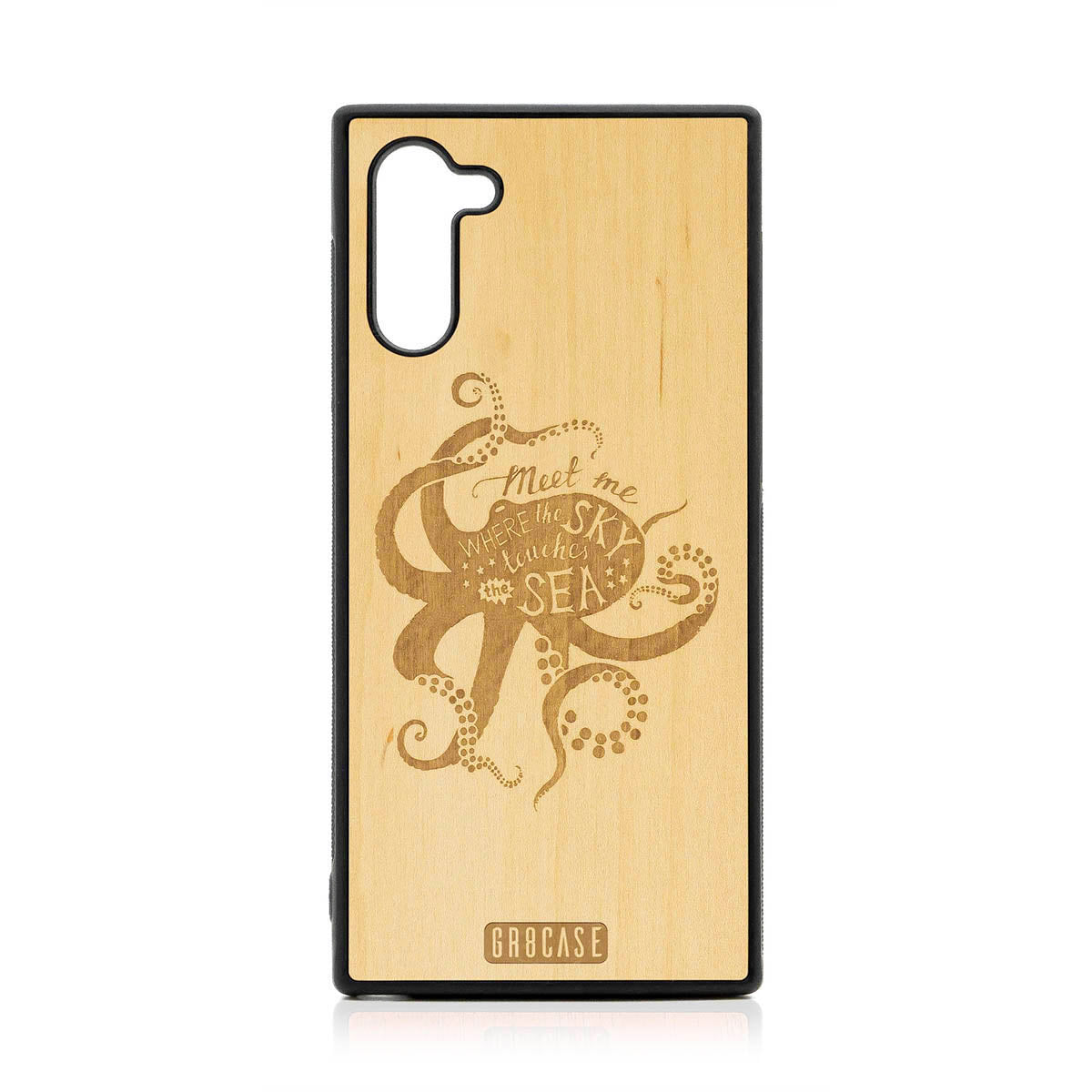 Meet Me Where The Sky Touches The Sea (Octopus) Design Wood Case For Samsung Galaxy Note 10