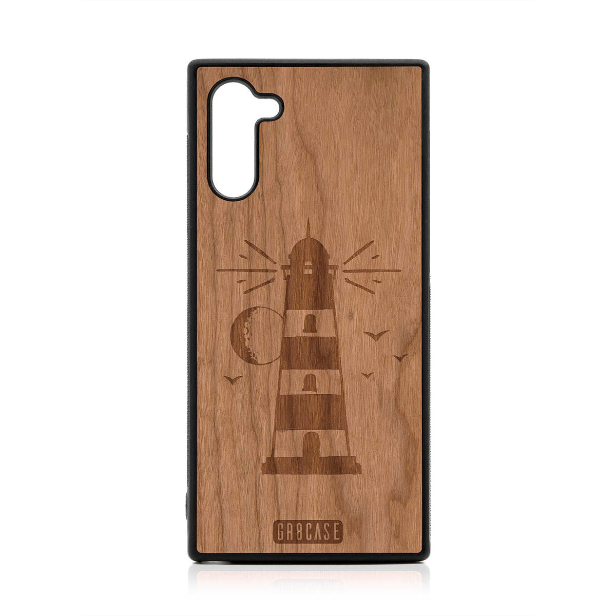 Midnight Lighthouse Design Wood Case For Samsung Galaxy Note 10