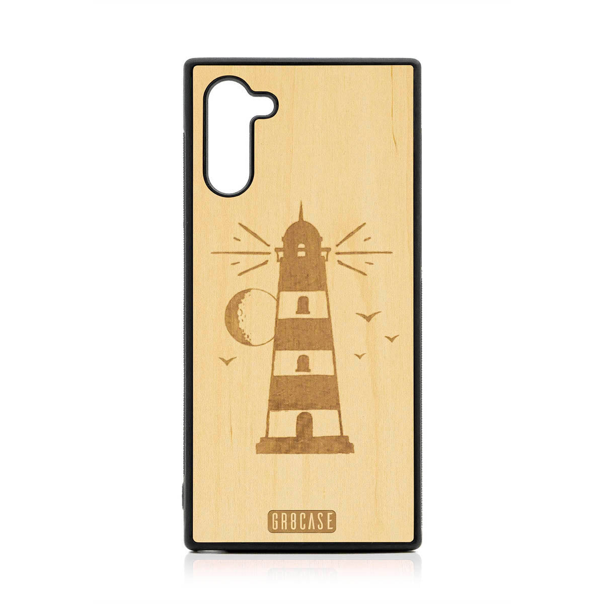 Midnight Lighthouse Design Wood Case For Samsung Galaxy Note 10