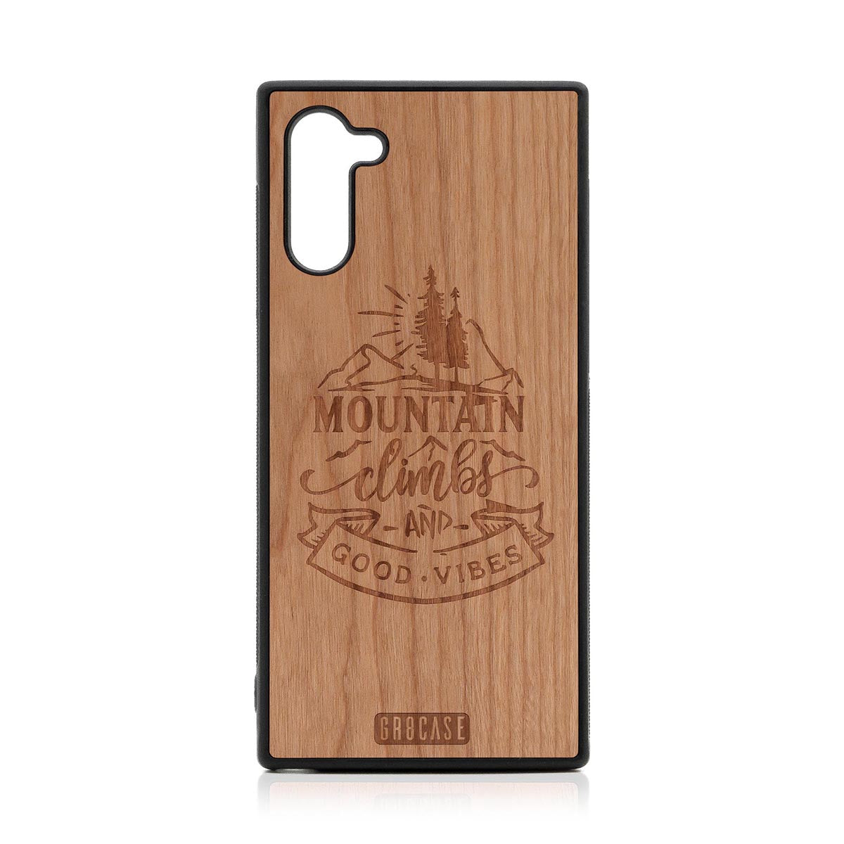 Mountain Climbs And Good Vibes Design Wood Case Samsung Galaxy Note 10 by GR8CASE