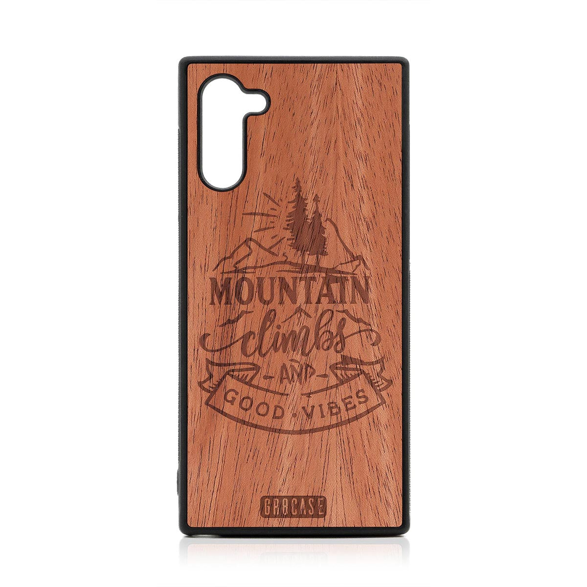 Mountain Climbs And Good Vibes Design Wood Case Samsung Galaxy Note 10 by GR8CASE