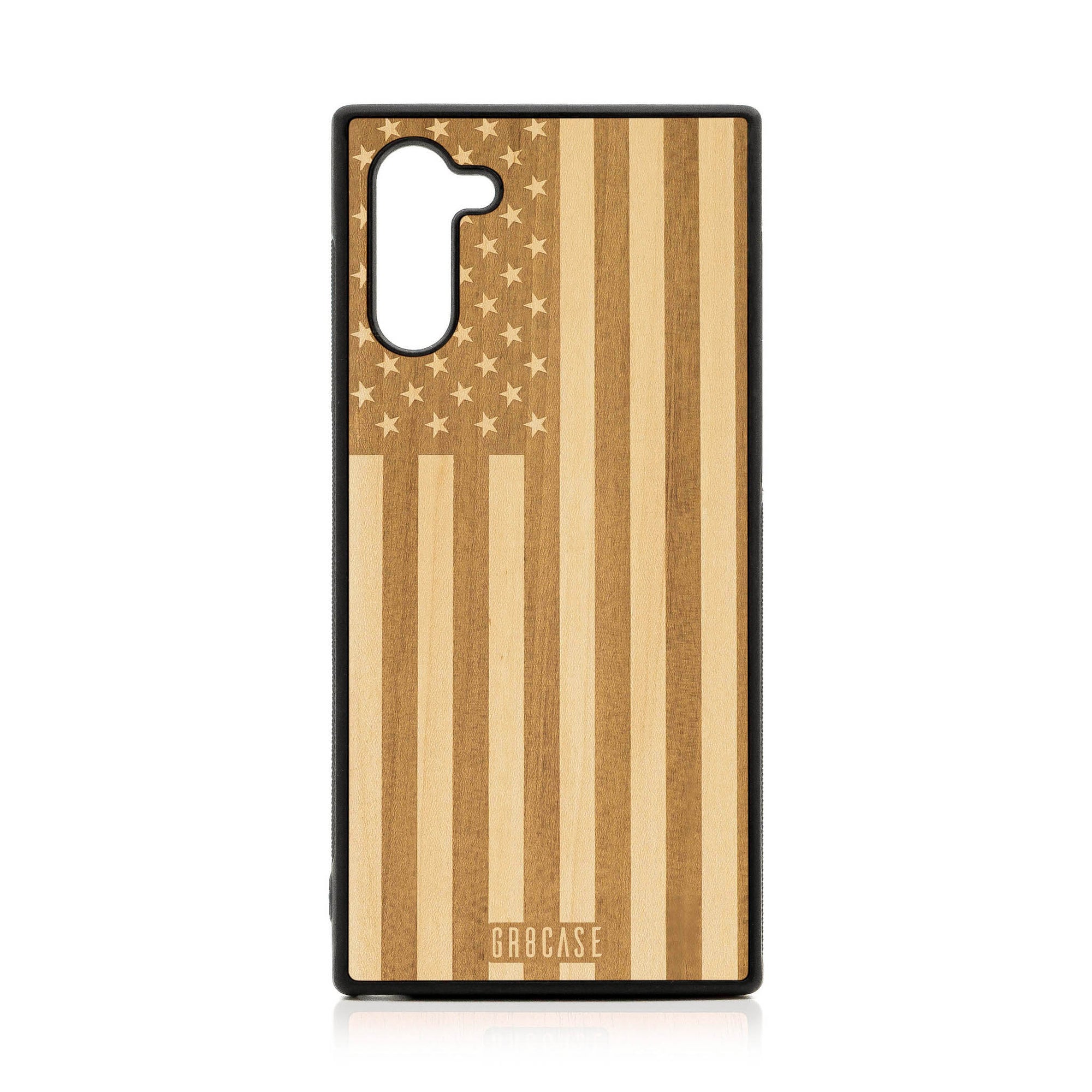USA Flag Design Wood Case Samsung Galaxy Note 10