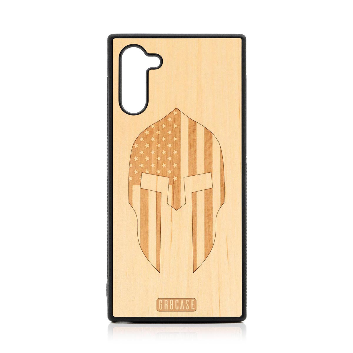 USA Spartan Helmet Design Wood Case Samsung Galaxy Note 10
