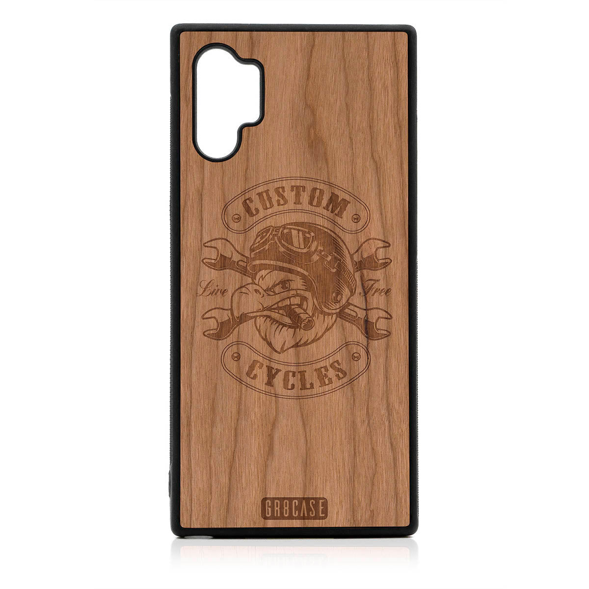 Custom Cycles Live Free (Biker Eagle) Design Wood Case For Samsung Galaxy Note 10 Plus by GR8CASE