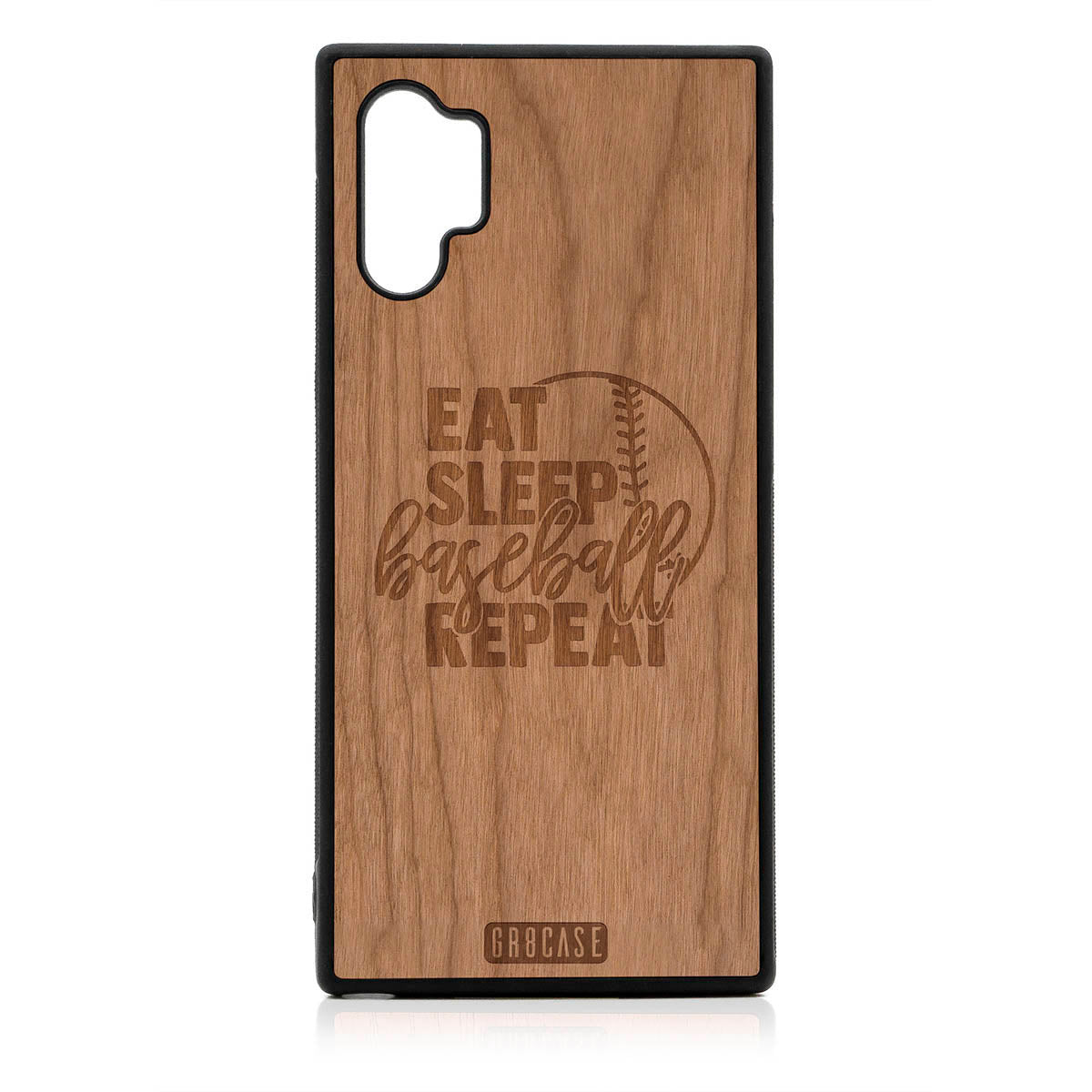 Eat Sleep Baseball Repeat Design Wood Case For Samsung Galaxy Note 10 Plus