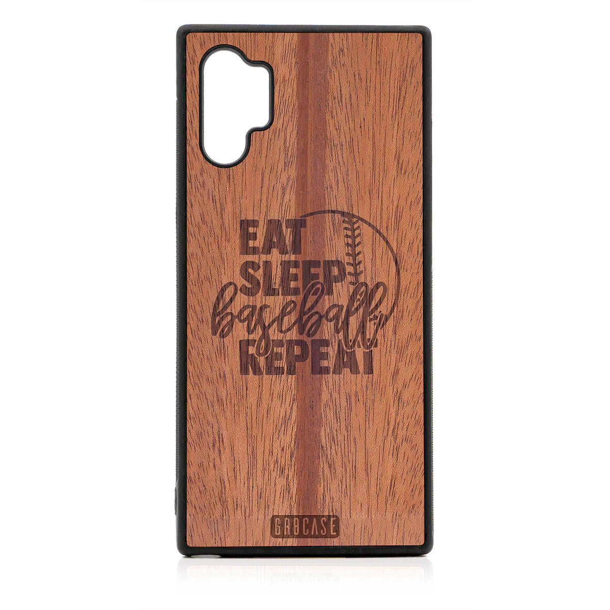 Eat Sleep Baseball Repeat Design Wood Case For Samsung Galaxy Note 10 Plus