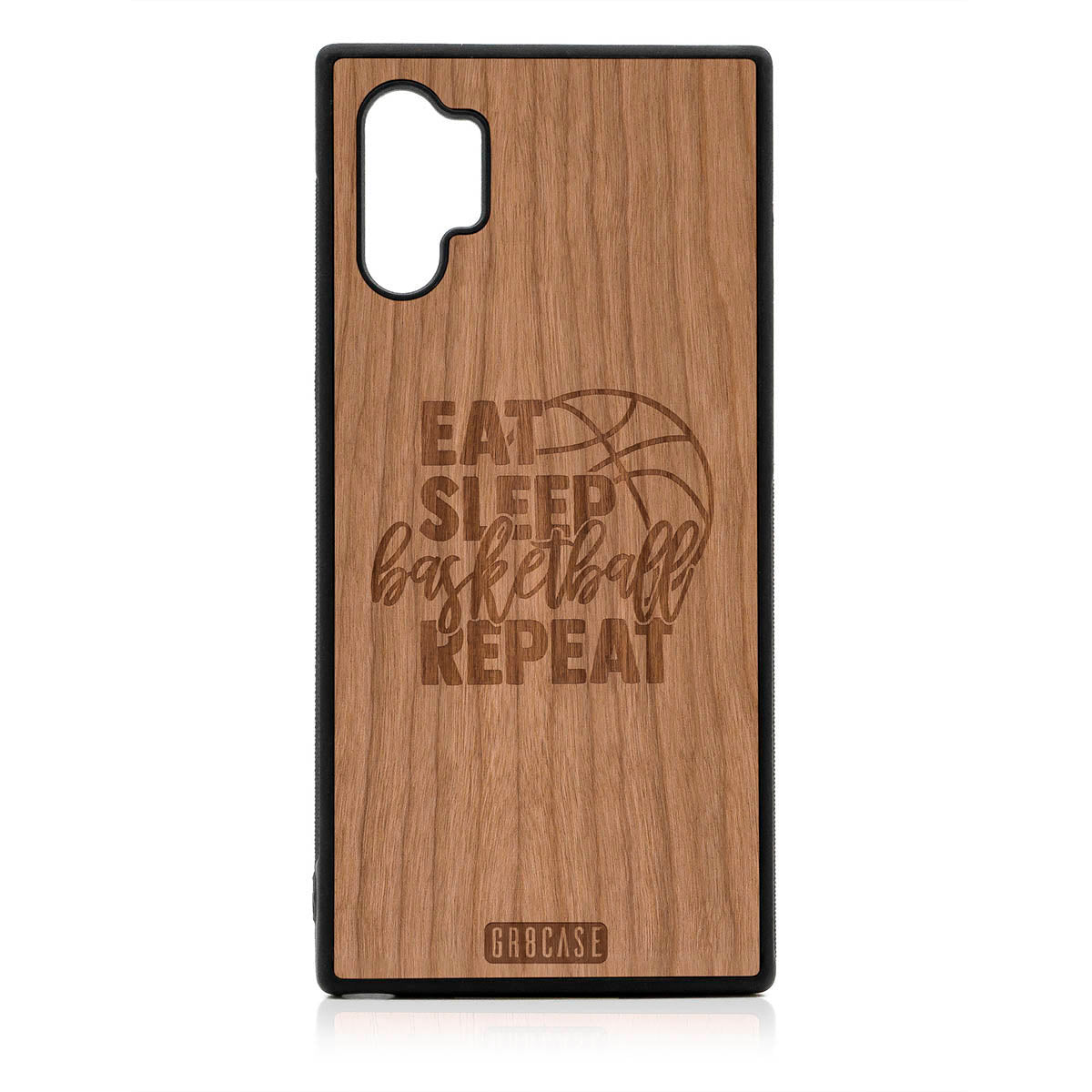 Eat Sleep Basketball Repeat Design Wood Case For Samsung Galaxy Note 10 Plus