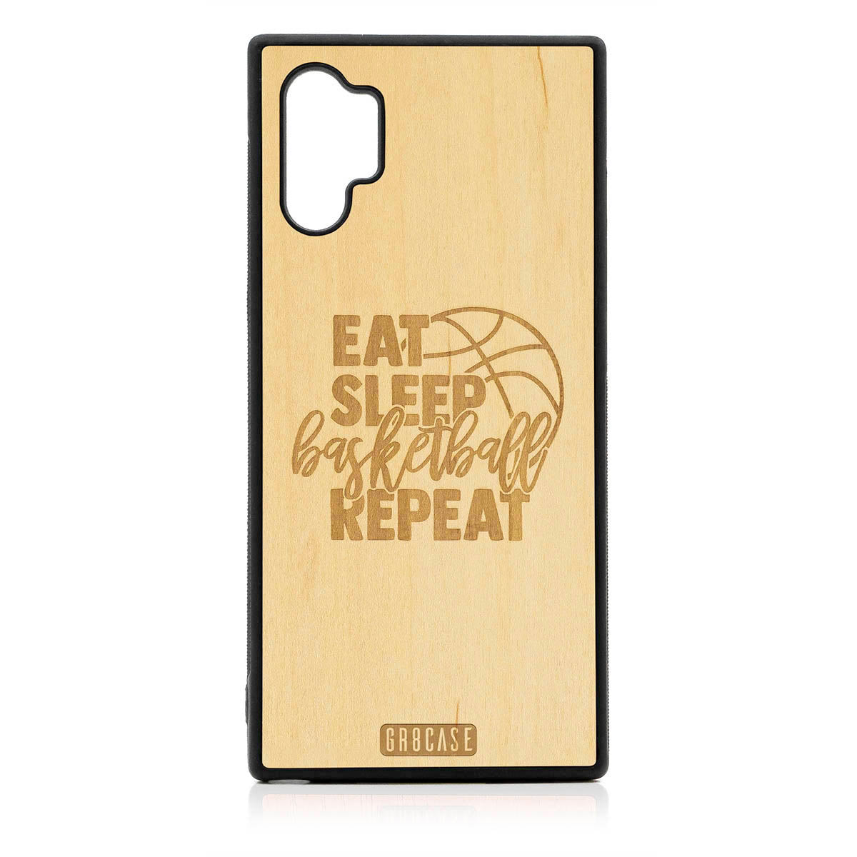 Eat Sleep Basketball Repeat Design Wood Case For Samsung Galaxy Note 10 Plus