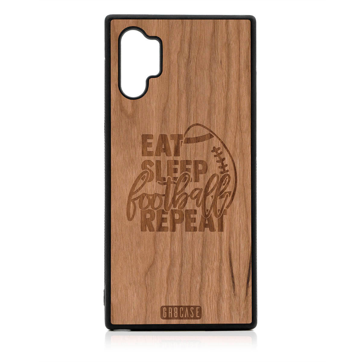 Eat Sleep Football Repeat Design Wood Case For Samsung Galaxy Note 10 Plus