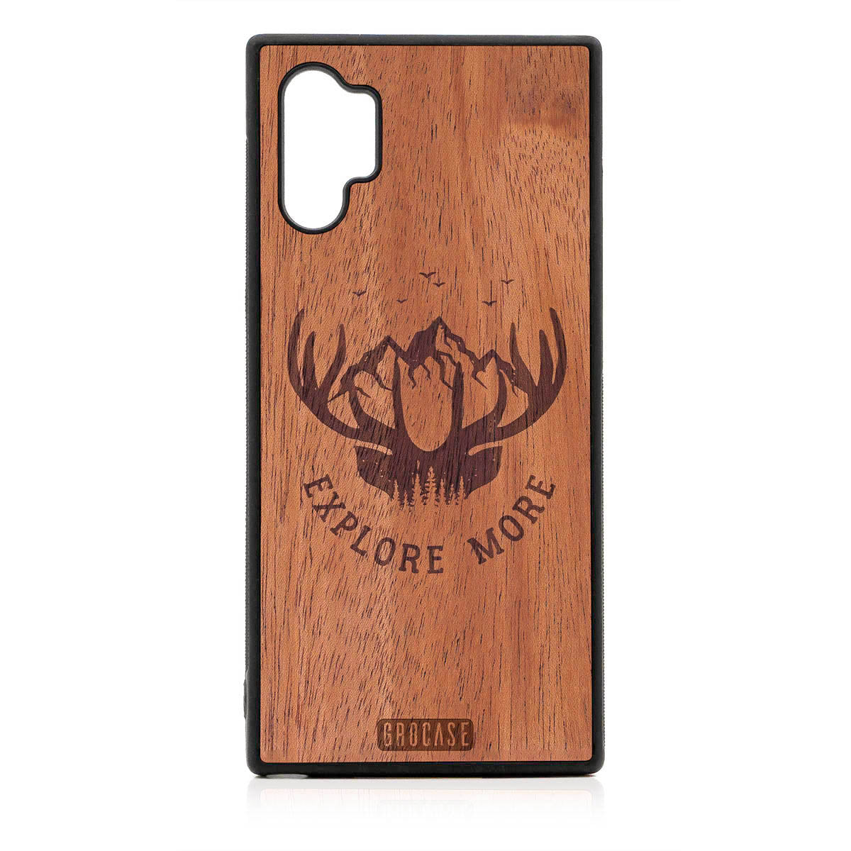 Explore More (Forest, Mountains &amp; Antlers) Design Wood Case For Samsung Galaxy Note 10 Plus by GR8CASE