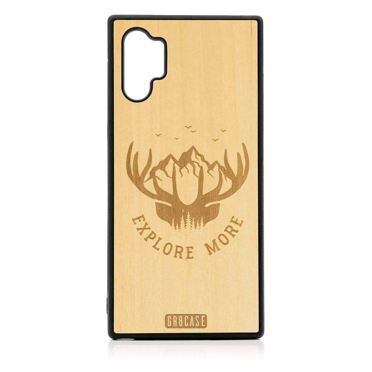 Explore More (Forest, Mountains &amp; Antlers) Design Wood Case For Samsung Galaxy Note 10 Plus by GR8CASE