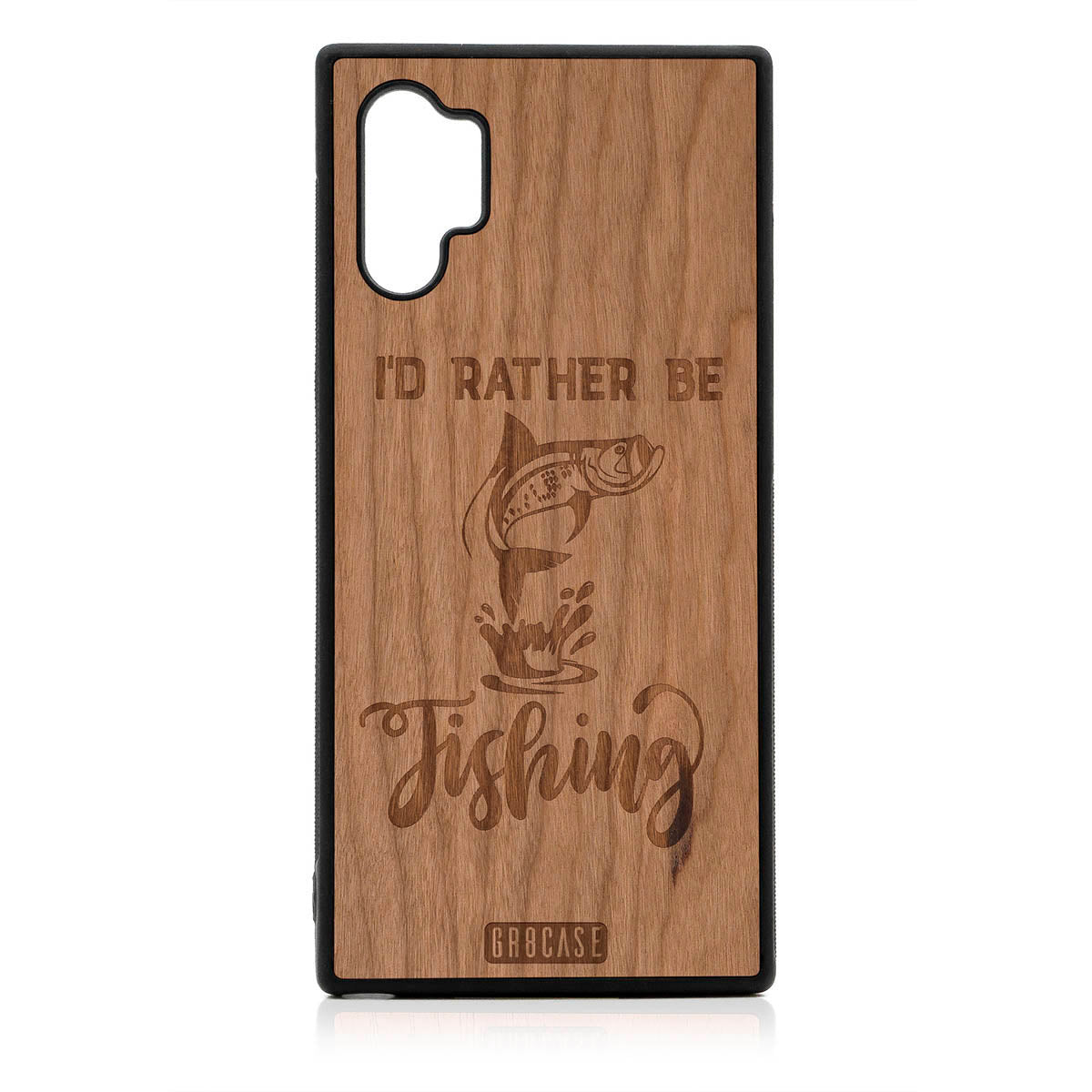 I'D Rather Be Fishing Design Wood Case For Samsung Galaxy Note 10 Plus