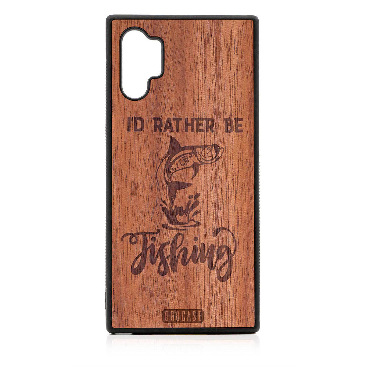 I'D Rather Be Fishing Design Wood Case For Samsung Galaxy Note 10 Plus