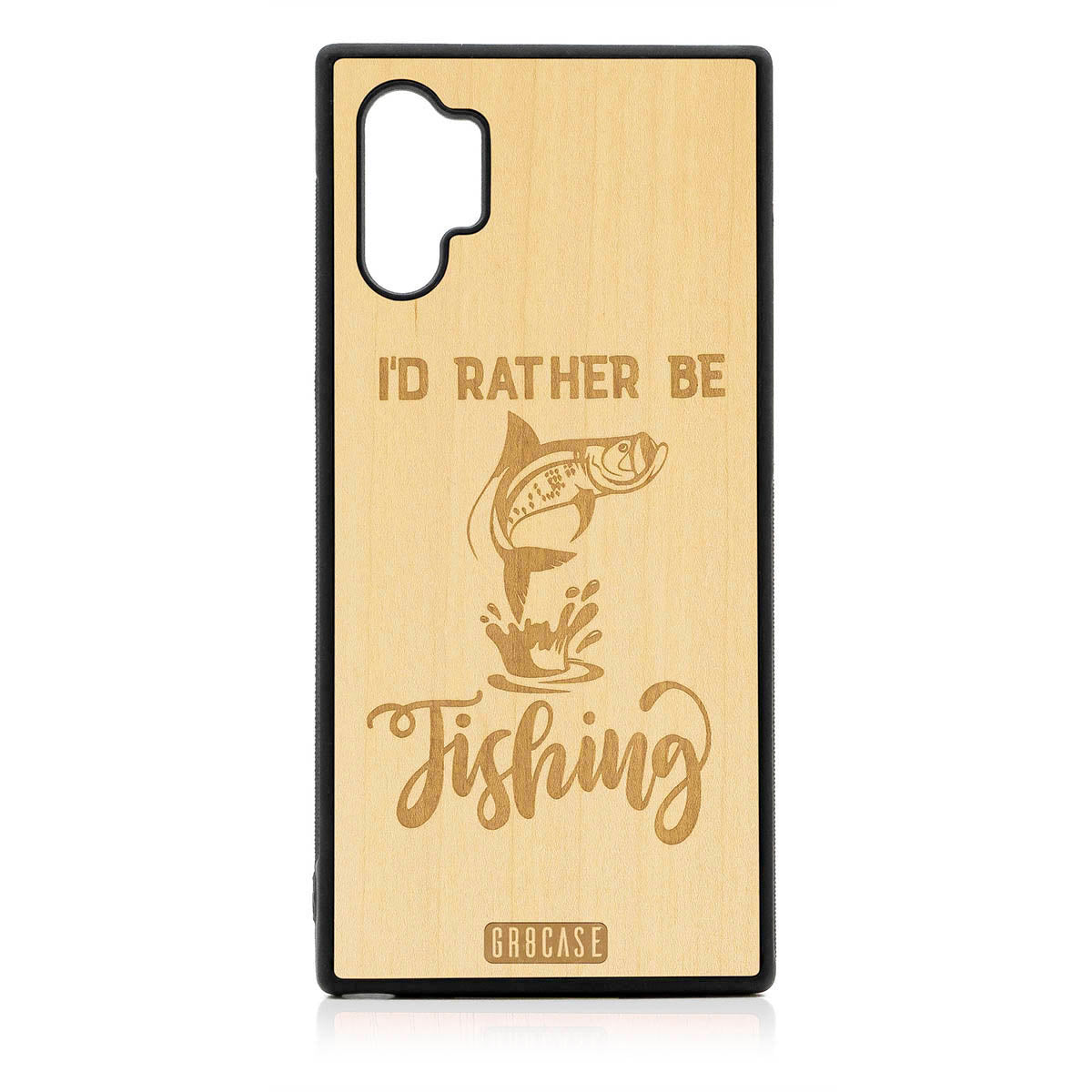 I&#39;D Rather Be Fishing Design Wood Case For Samsung Galaxy Note 10 Plus