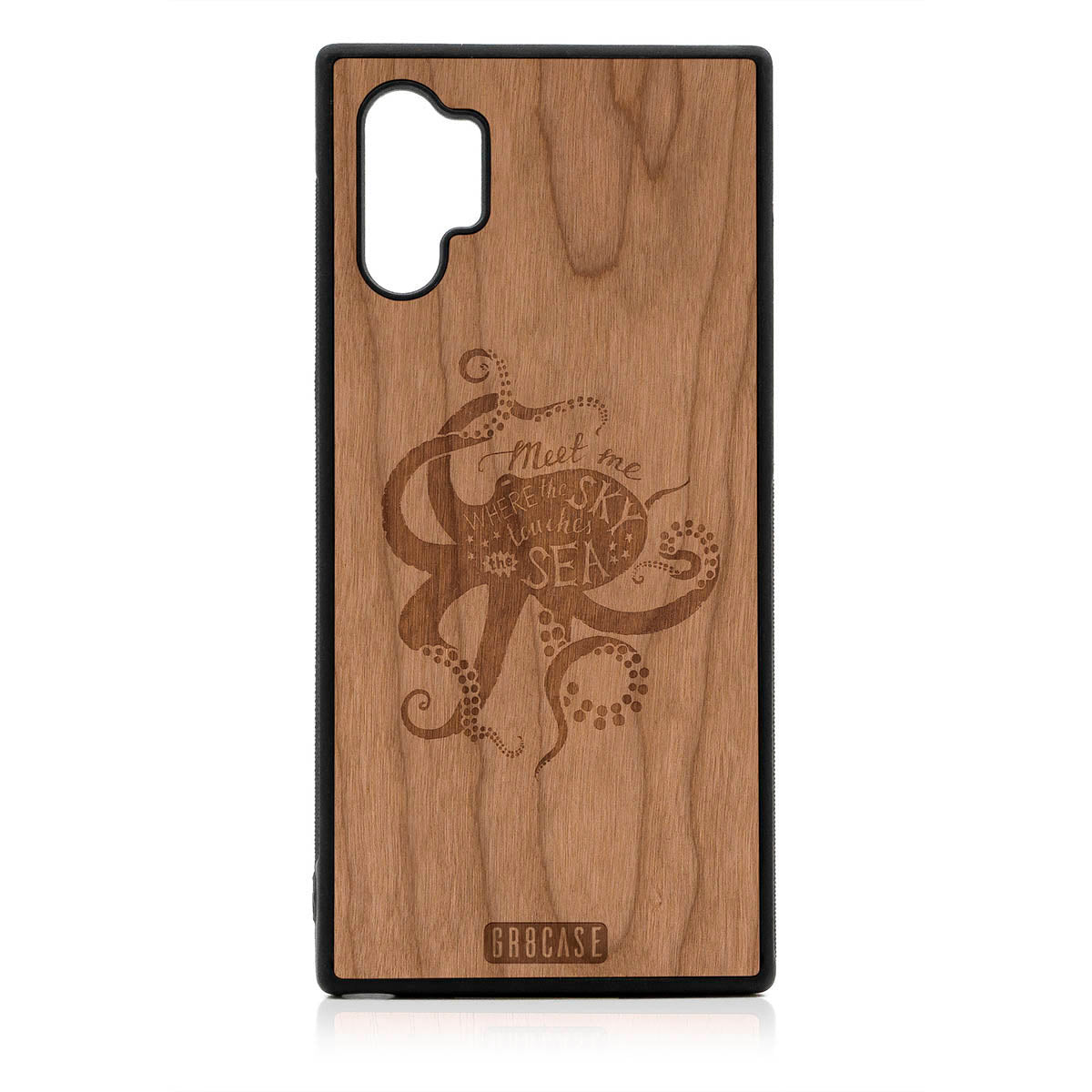 Meet Me Where The Sky Touches The Sea (Octopus) Design Wood Case For Samsung Galaxy Note 10 Plus