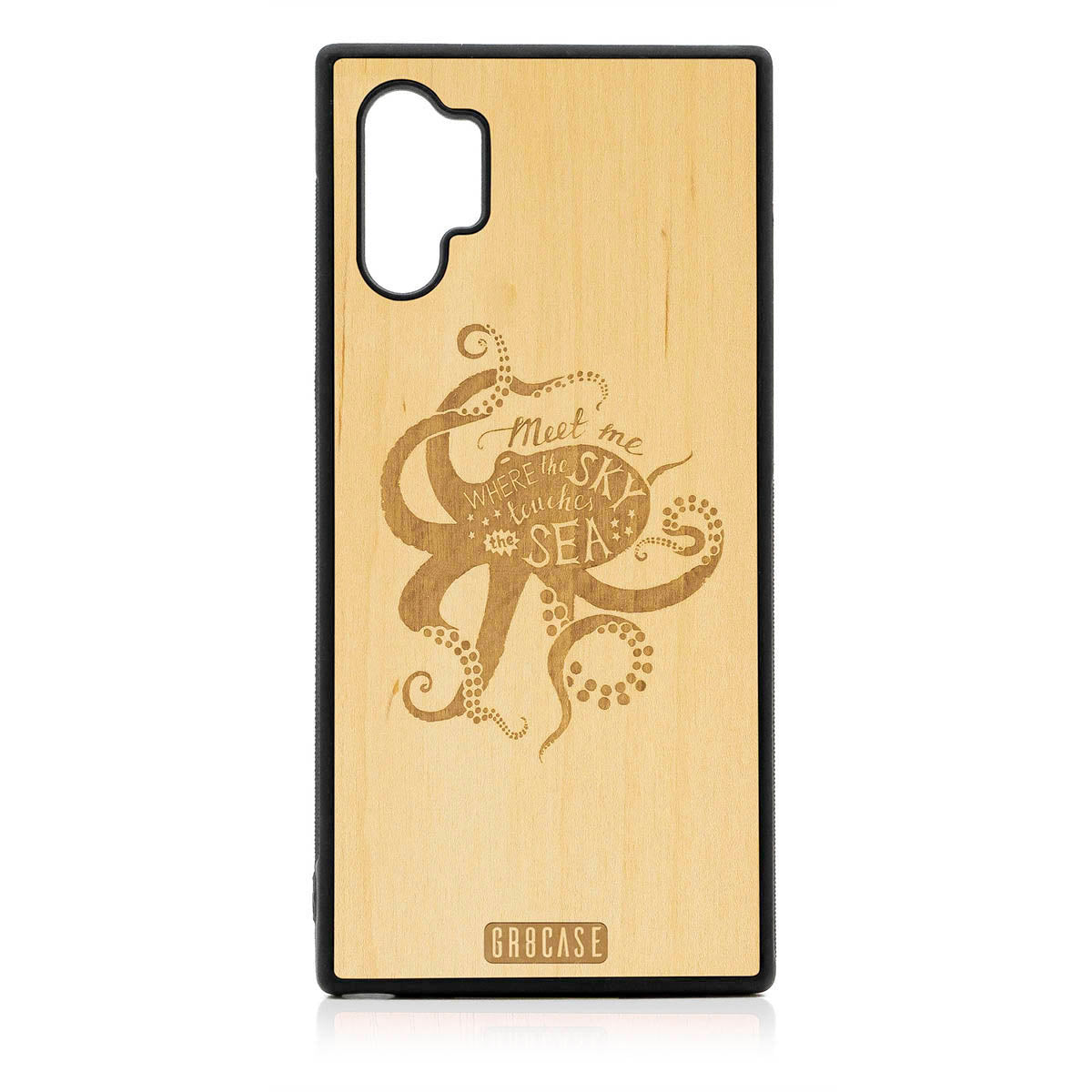 Meet Me Where The Sky Touches The Sea (Octopus) Design Wood Case For Samsung Galaxy Note 10 Plus