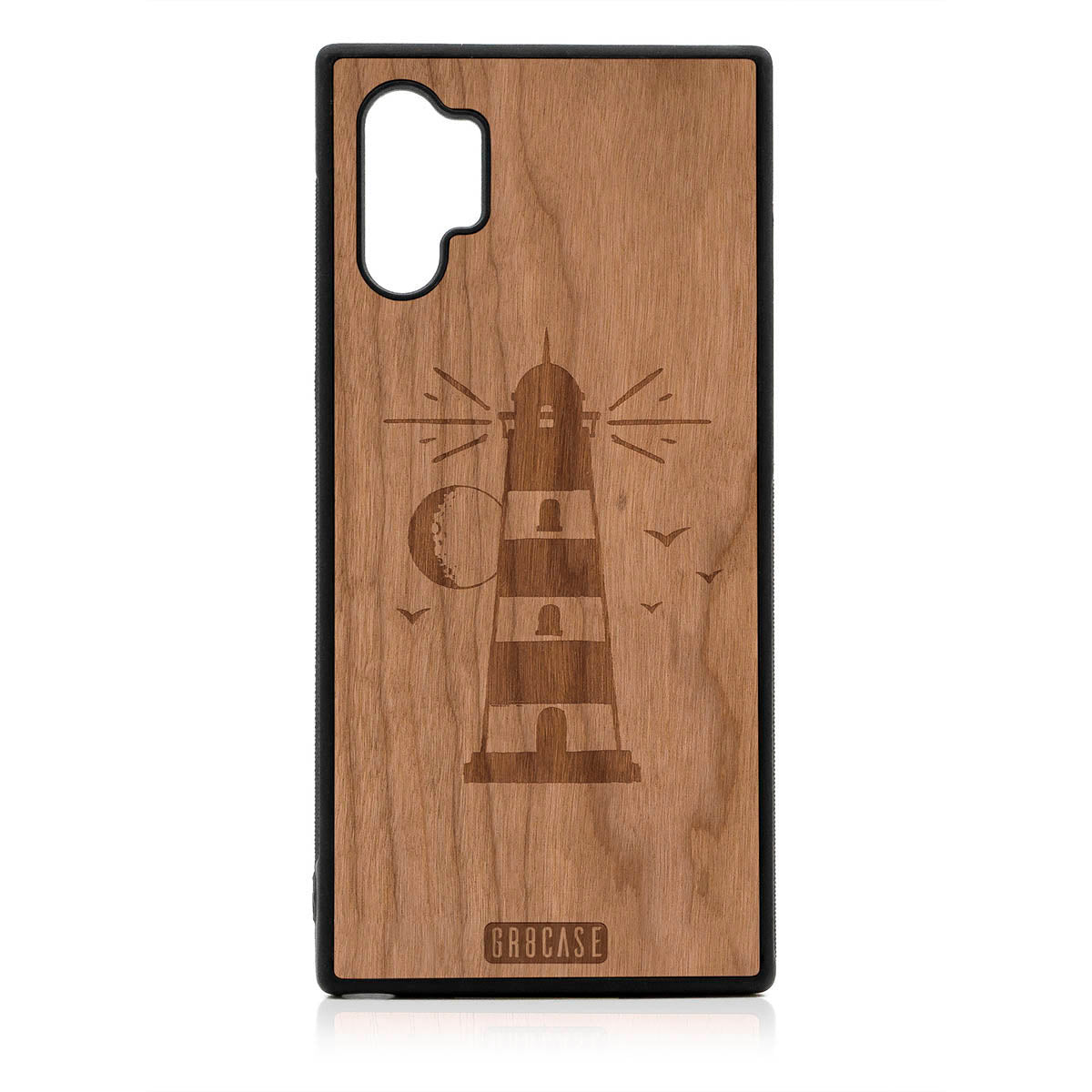 Midnight Lighthouse Design Wood Case For Samsung Galaxy Note 10 Plus