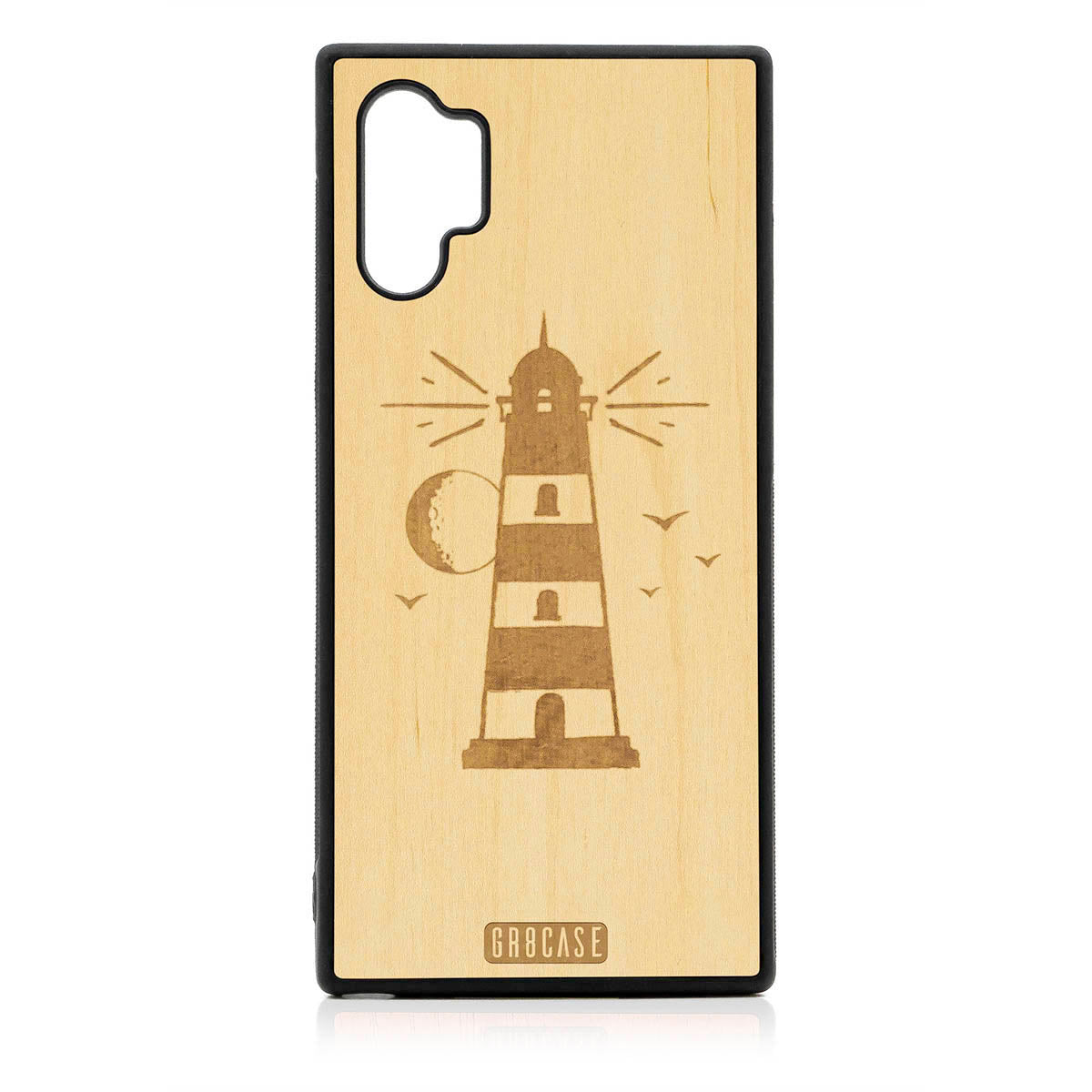 Midnight Lighthouse Design Wood Case For Samsung Galaxy Note 10 Plus