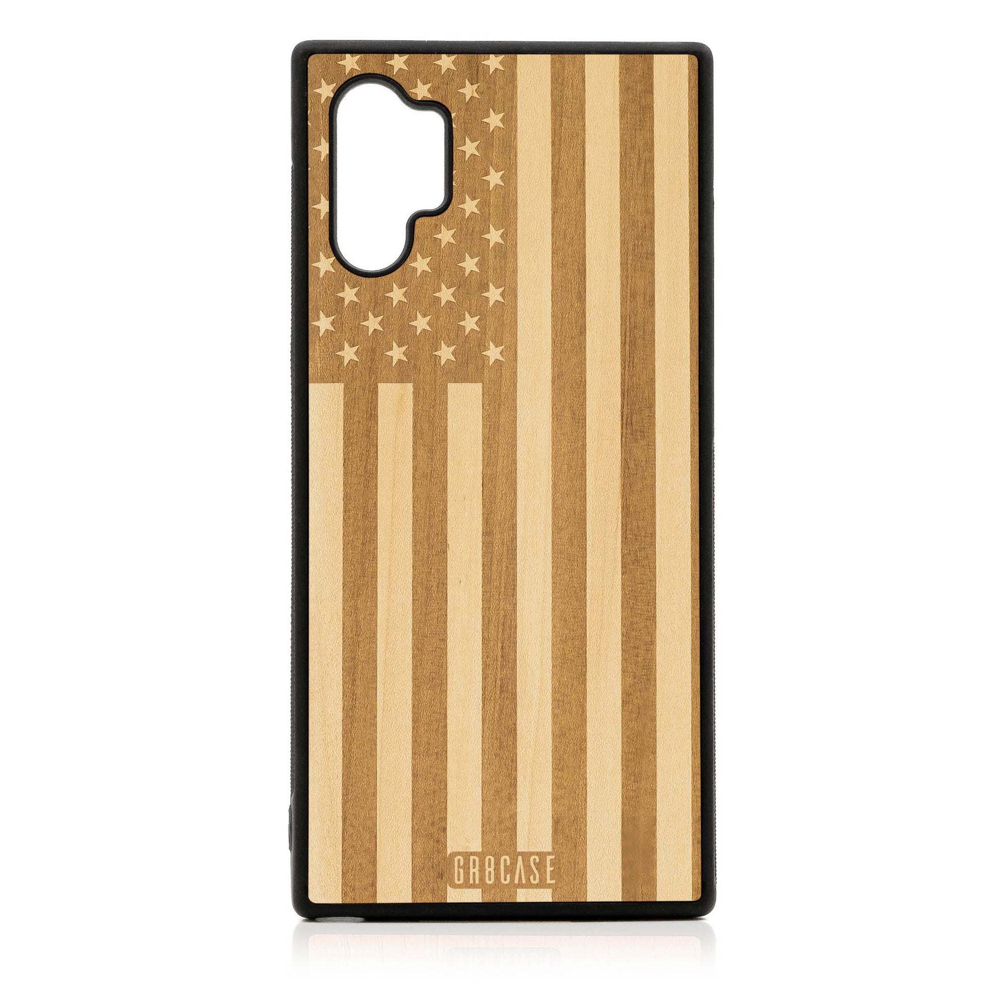 USA Flag Design Wood Case Samsung Galaxy Note 10 Plus