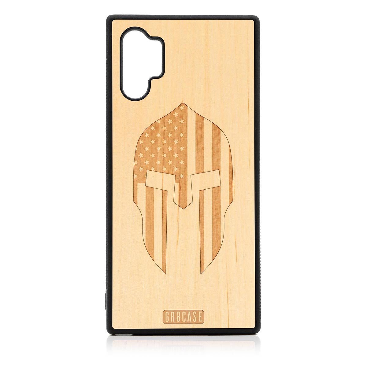 USA Spartan Helmet Design Wood Case Samsung Galaxy Note 10 Plus