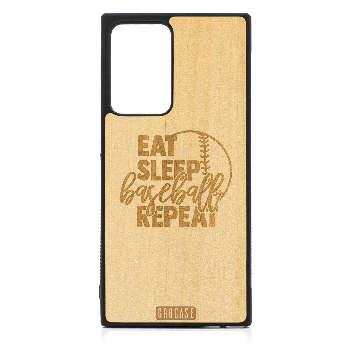 Eat Sleep Baseball Repeat Design Wood Case For Samsung Galaxy Note 20 Ultra